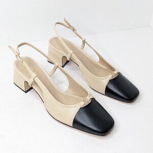 Sam Edelman Tarra 2 Slingback Heels, Black/Sand, Women's 8.5